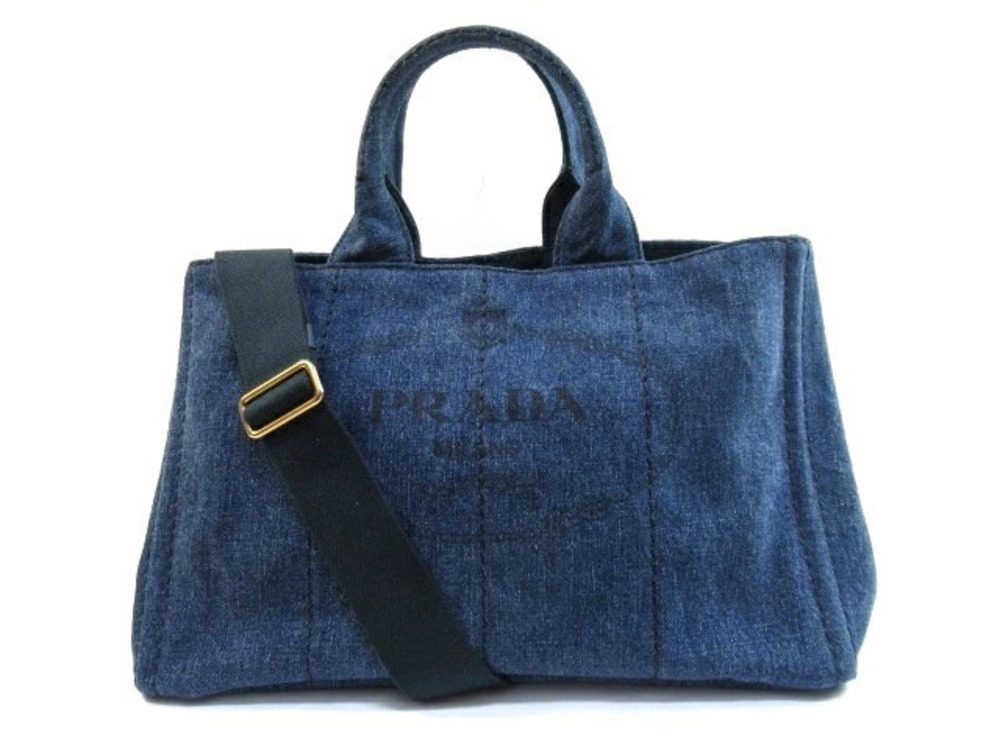 Prada bag tote Canapa denim strap